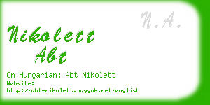 nikolett abt business card